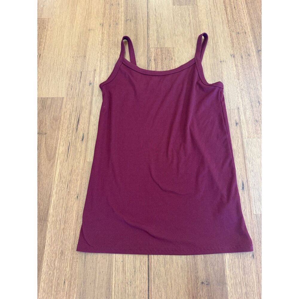 No Boundaries Burgundy Ribbed Spaghetti Strap Cami Tank Top Medium